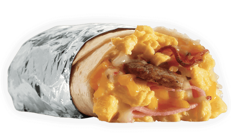 15 Meals At Jack In The Box For 500 Calories Or Less | Meat Lovers Breakfast Burrito | FastFoodMenuPrices.com