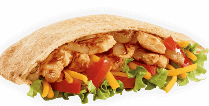 15 Meals At Jack In The Box For 500 Calories Or Less | Chicken Fajita Pita | FastFoodMenuPrices.com