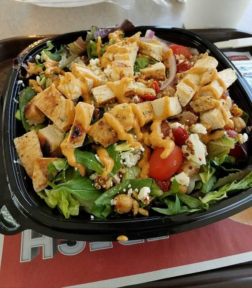 Top 11 Low-Calorie Fast Food Options | Wendy's Mediterranean Chicken Salad | FastFoodMenuPrices.com