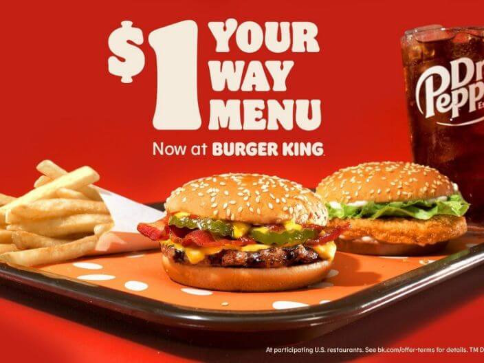 Burger King $1 Have it your way menu
