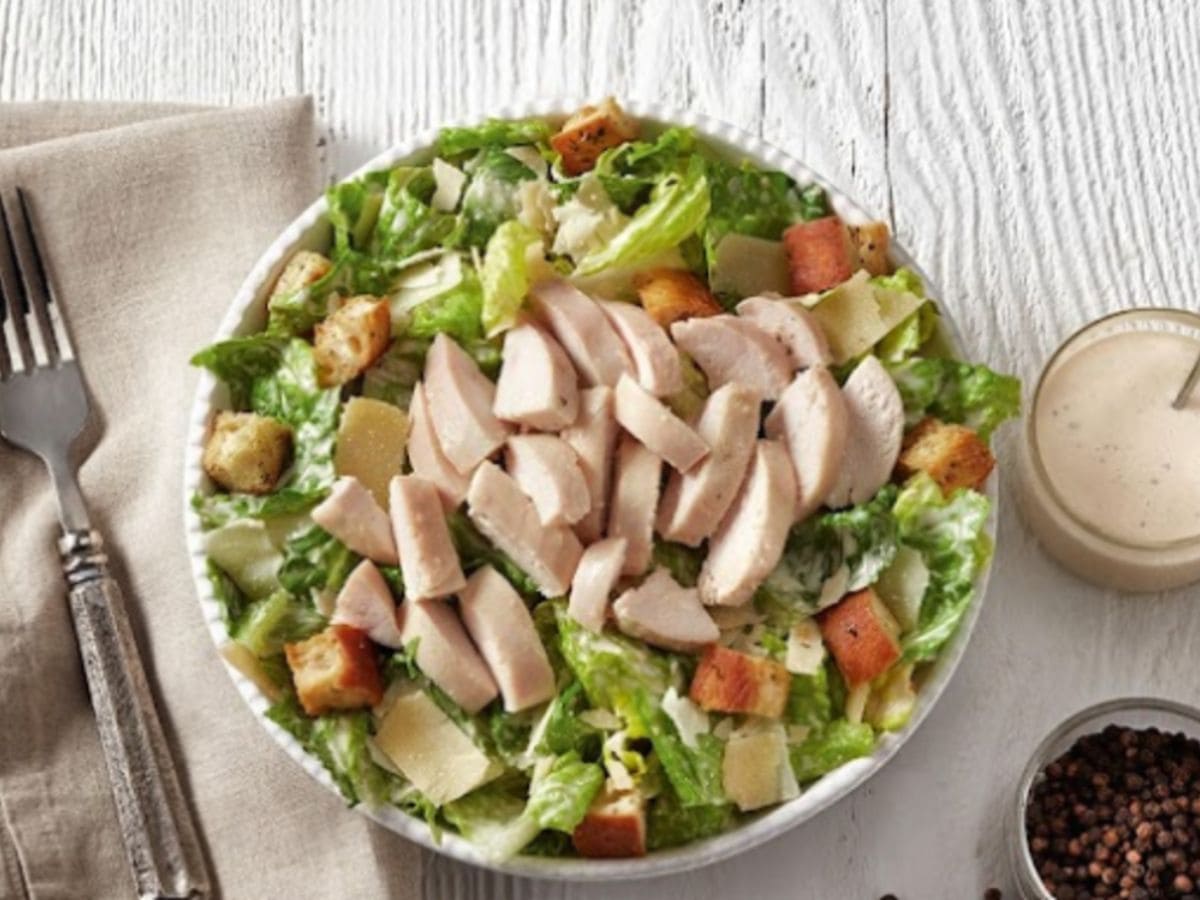 High-protein salad with ranch dressing.