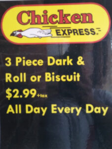 Chicken Express 3 piece dark & roll biscuit at affordable prices.
