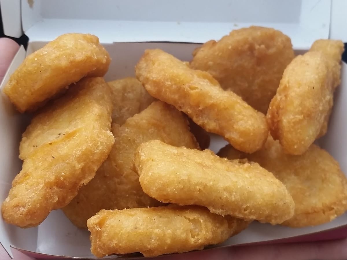 Mcdonald's chicken nuggets in a box.